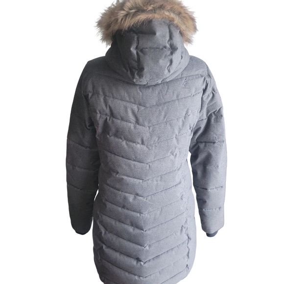 Woods Sylvia Mid Length Quilted Parka with Faux Fur Trimmed Hood S - Picture 6 of 7